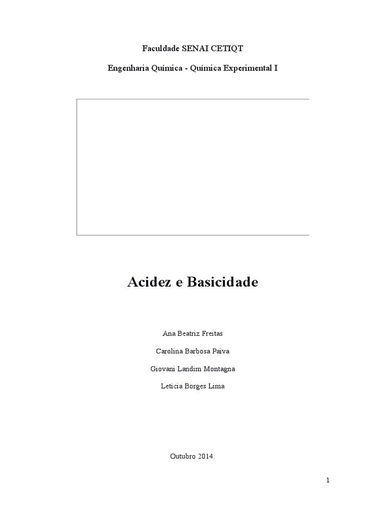 Relatório Acidez e Basicidade PDF Ph Ácido