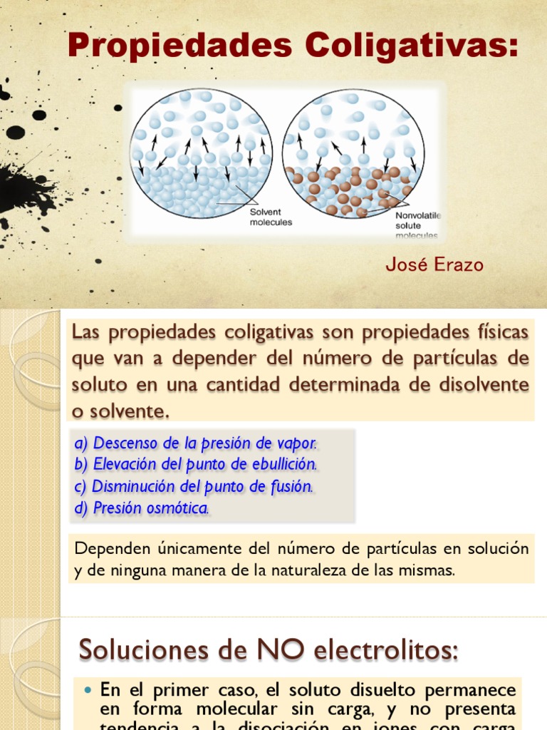 Propiedades Coligativas Solvente Procesos Quimicos