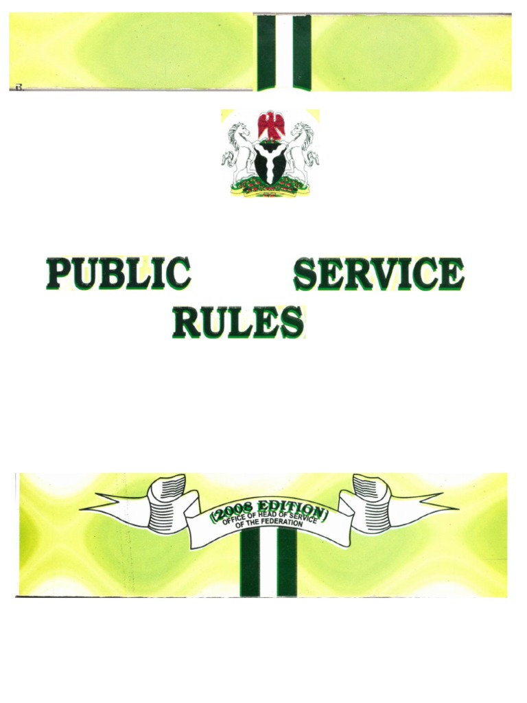 Public Service Rules PDF Civil Service Federal Government Of The