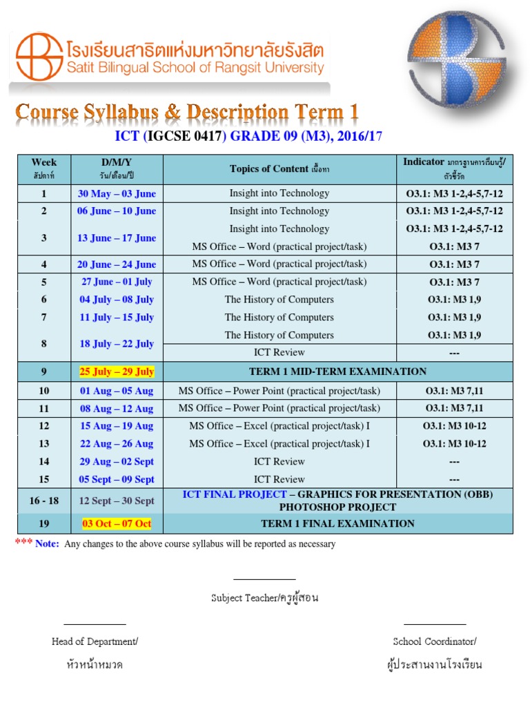 igcse ict course syllabus m3 term 1 201617