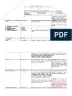 Ched Compliance Report For The Bachelor of Science in - Program