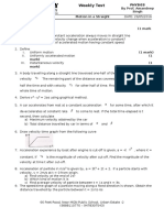 Test CBSE 1-D Motion