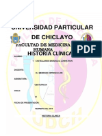 Universidad Particular de Chiclayo Historia Clínica: Alumno