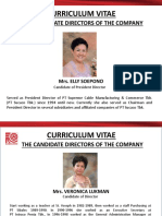 Curriculum Vitae The Candidate of Directors of The Company