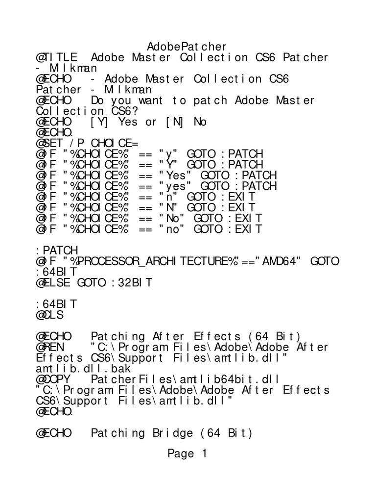 Adobe CS6 Patcher Script Guide | PDF | Adobe Illustrator | Adobe In Design