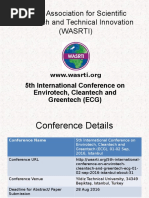 5th International Conference on Envirotech, Cleantech and Greentech (ECG)