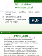 Kuliah Ke 4 Politik Lokal Dan Pemerintahan Lokal