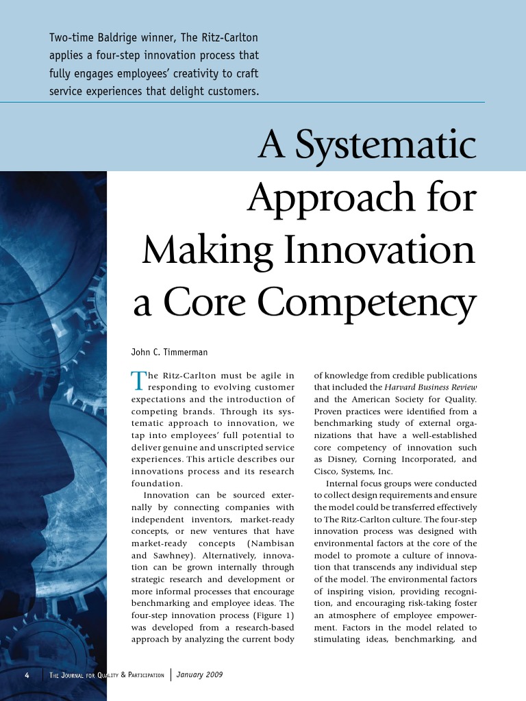 A Systematic Approach For Making Innovation A Core Competency | PDF ...
