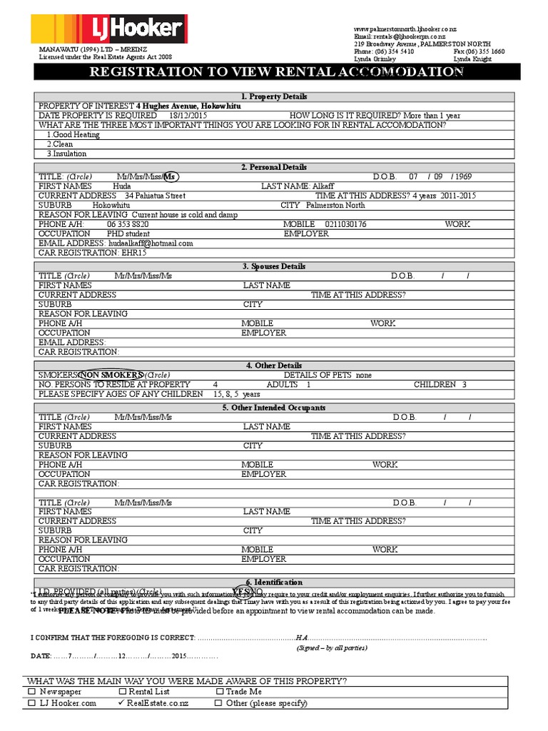 Registration To View Rental Accomodation: 1. Property Details | PDF