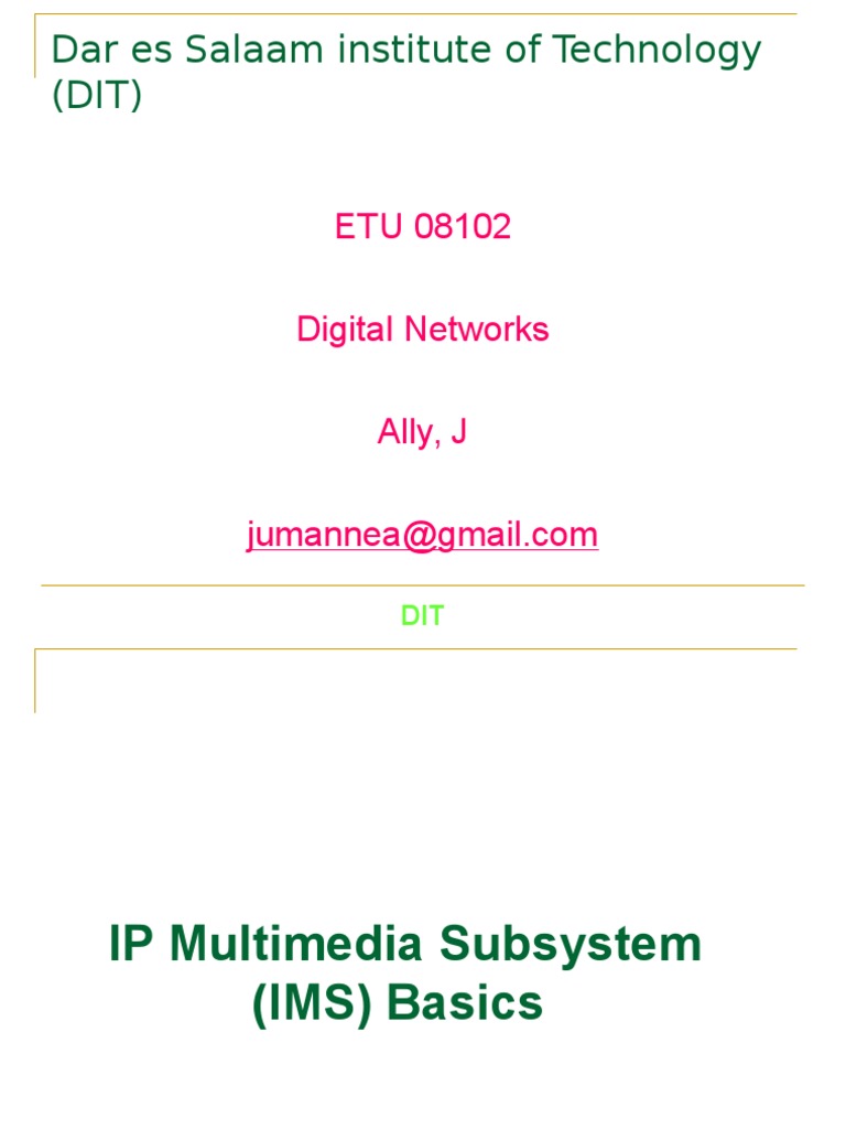 IMS Architecture Overview and Basics | PDF | Ip Multimedia Subsystem ...