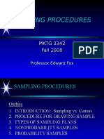 Sampling Procedures: MKTG 3342 Fall 2008