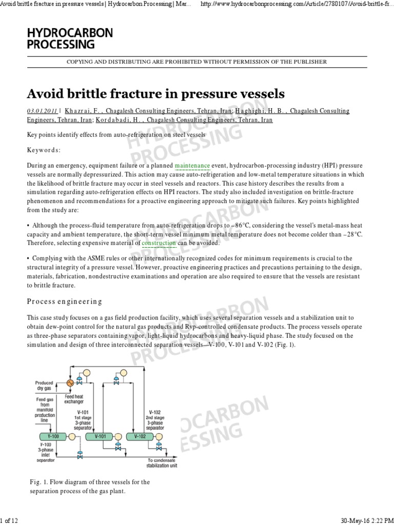 Avoid Brittle Fracture in Pressure Vessels PDF Fracture Ductility