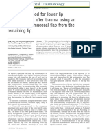 A Simple Method For Lower Lip Reconstruction After Trauma Using An Advancement Mucosal Flap From The Remaining Lip