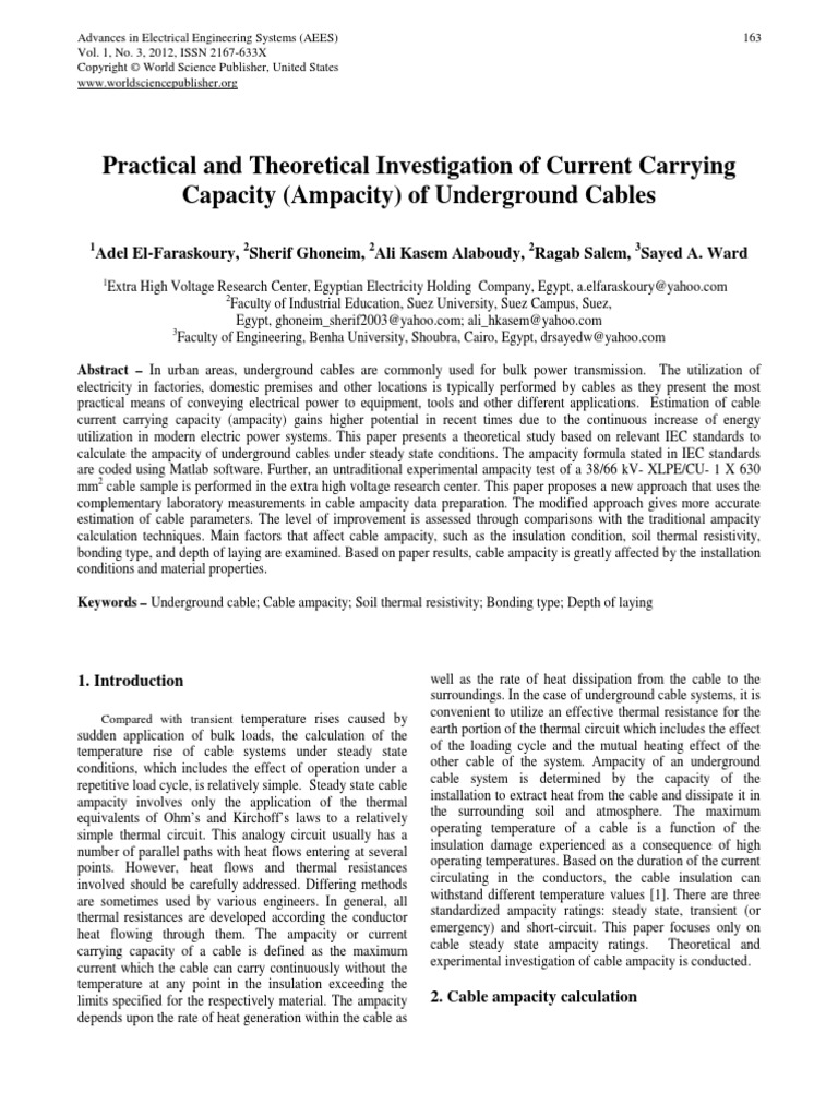 Ampacities of Underground Cables | PDF | Electrical Resistivity And ...