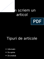 Cum Scrii Un Articol