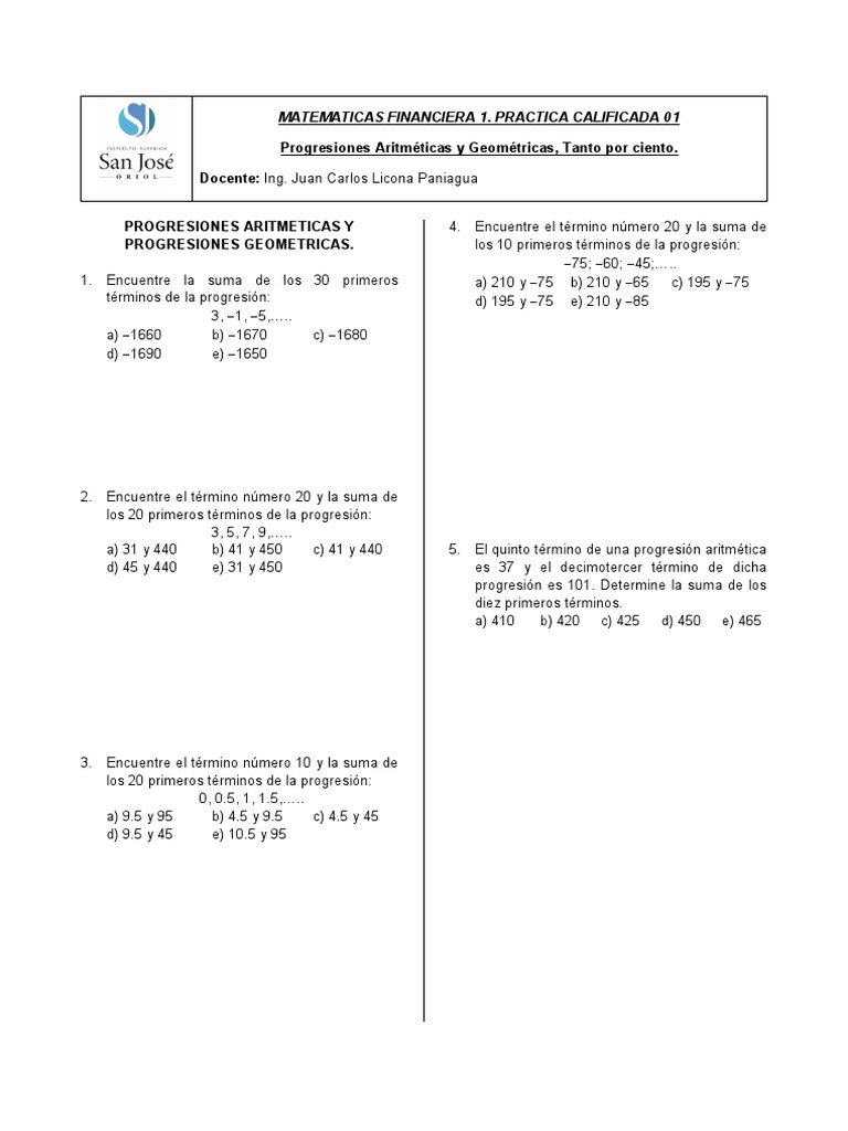 Pract 1 Matematica Financiera 1 | PDF | Precios | Business