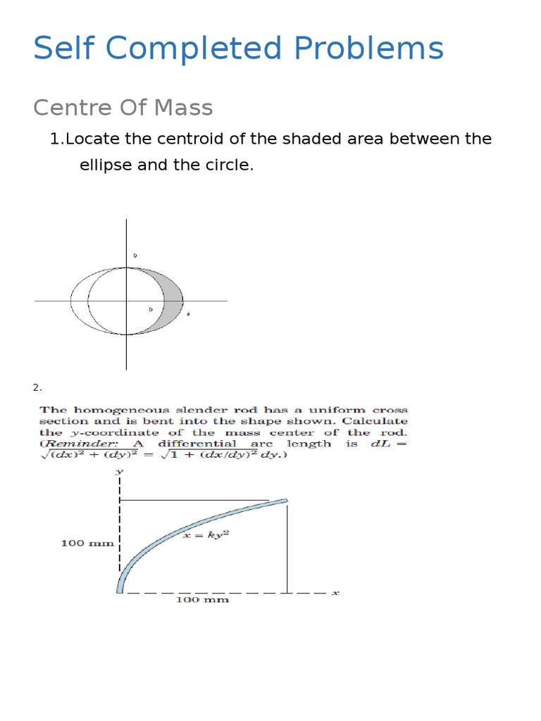 Centroid and Moment of Inertia Problems | PDF