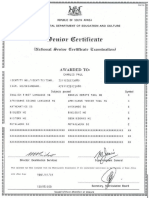 Paul Charles Senior Certificate