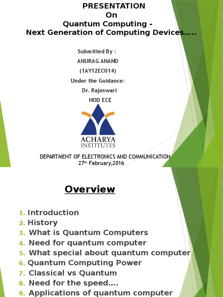 Quantum Computing Ppt | Quantum Computing | Quantum Mechanics