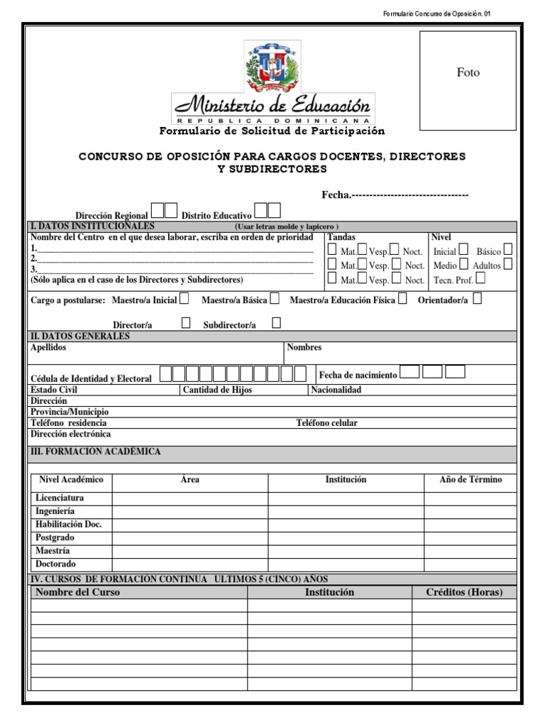 Formulario de Inscripción Concurso