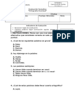 Evaluación Sumativa Acentuación 5