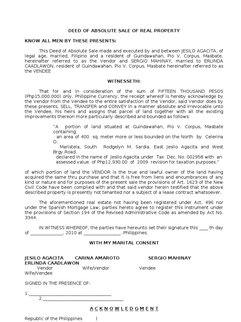 Deed of assignment land image