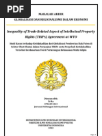 Download Inequality of TRIPs Agreement at WTO Studi Kasus Terhadap Ketidakadilan Dari Globalisasi Pemberian Hak Paten Di Sektor Obat-Obatan Dalam Perjanjian TRIPs Serta Penyebab Ketidakadilan Tersebut by Erika Angelika SN31429830 doc pdf