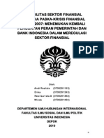 Instabilitas Sektor Finansial Indonesia Paska-Krisis Finansial Global 2007, Menemukan Kembali Penguatan Peran Pemerintah Dan Bank Indonesia Dalam Meregulasi Sektor Finansial