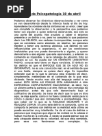 Clase de Psicopatología 18 de Abril