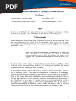 Pre Projeto Disturbio de Aprendizagem