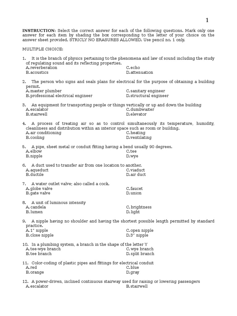 Utility Technology Exam Questions | PDF | Hvac | Air Conditioning