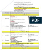 Program Schedule of One Day Training Workshop at CIIT Sahiwal