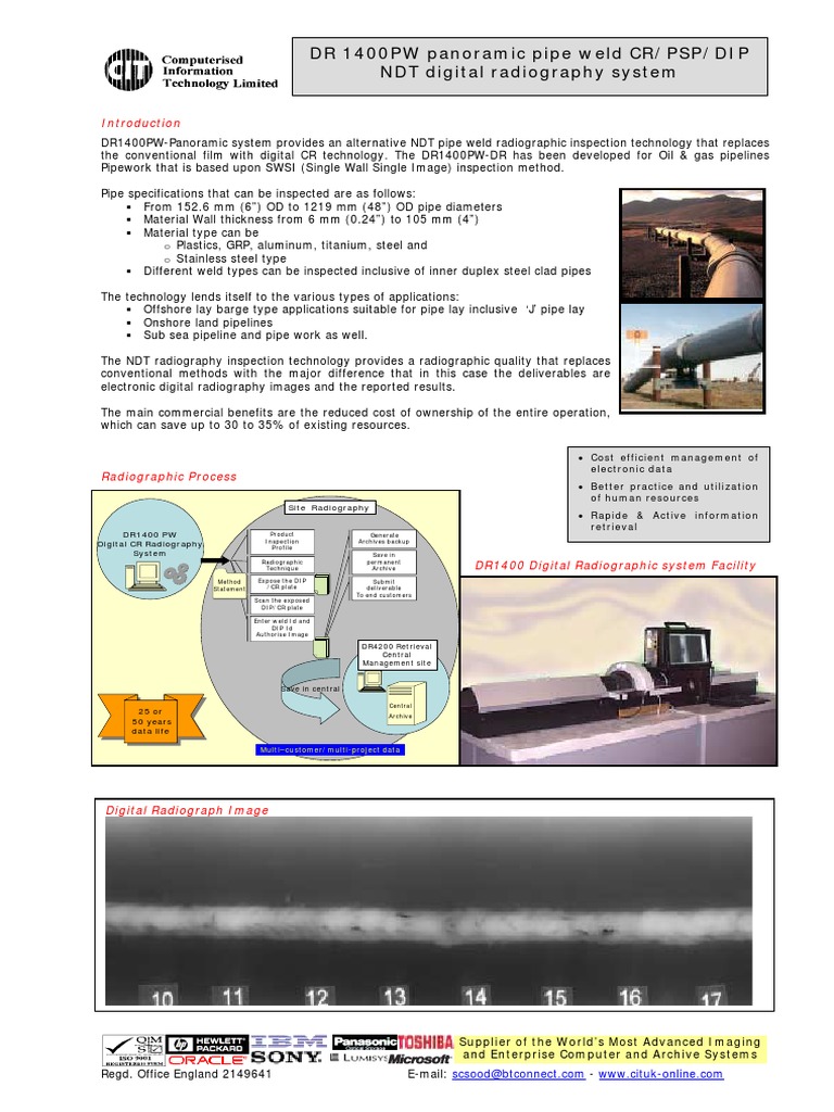 Digital Radiography for Pipe Inspection | PDF | Pipe (Fluid Conveyance ...