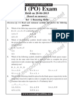 SBI PO Exam Question 28-04-2013