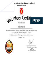 Cana VI DTDP Volunteer Certificate