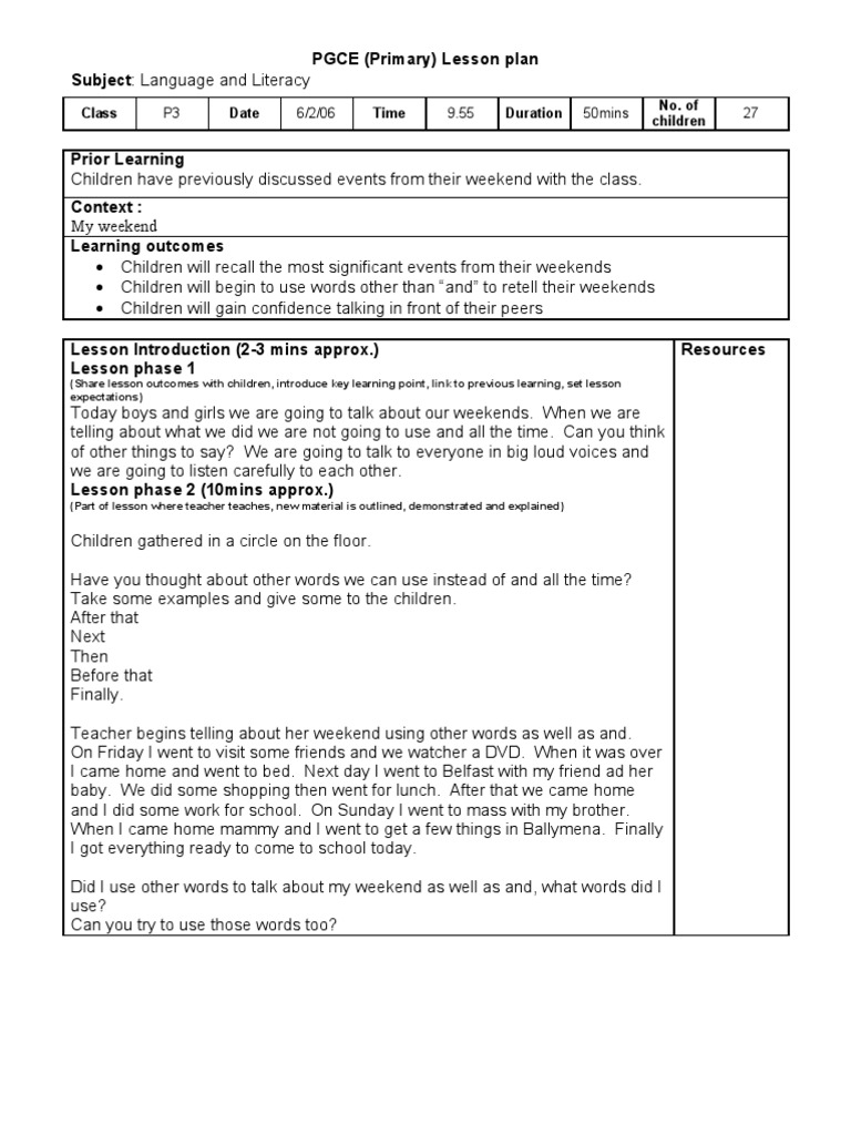 Circle Time Lesson Plan 3 PDF Lesson Plan Teachers