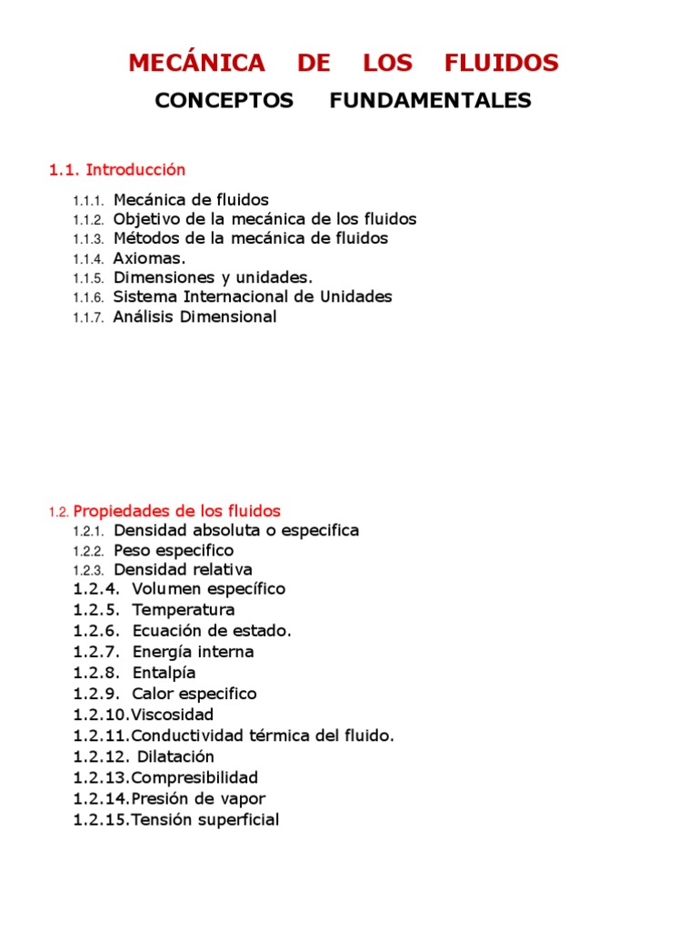 Conceptos Básicos Mecánica de Fluidos | PDF | Mecánica de fluidos | Fuerza