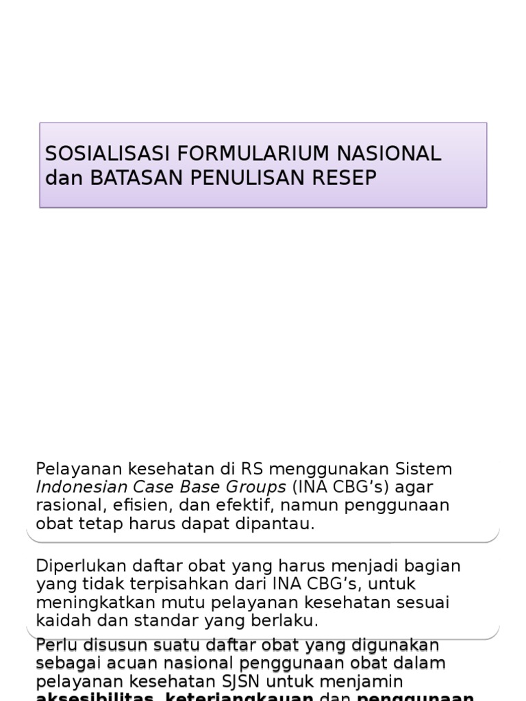 Formularium Nasional: Panduan Obat Efektif | PDF | Pengembangan Diri