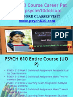 PSYCH 610 Course Career Path Begins Psych610dotcom