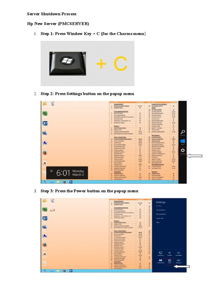 Windows Charms Menu Shutdown Guide | PDF
