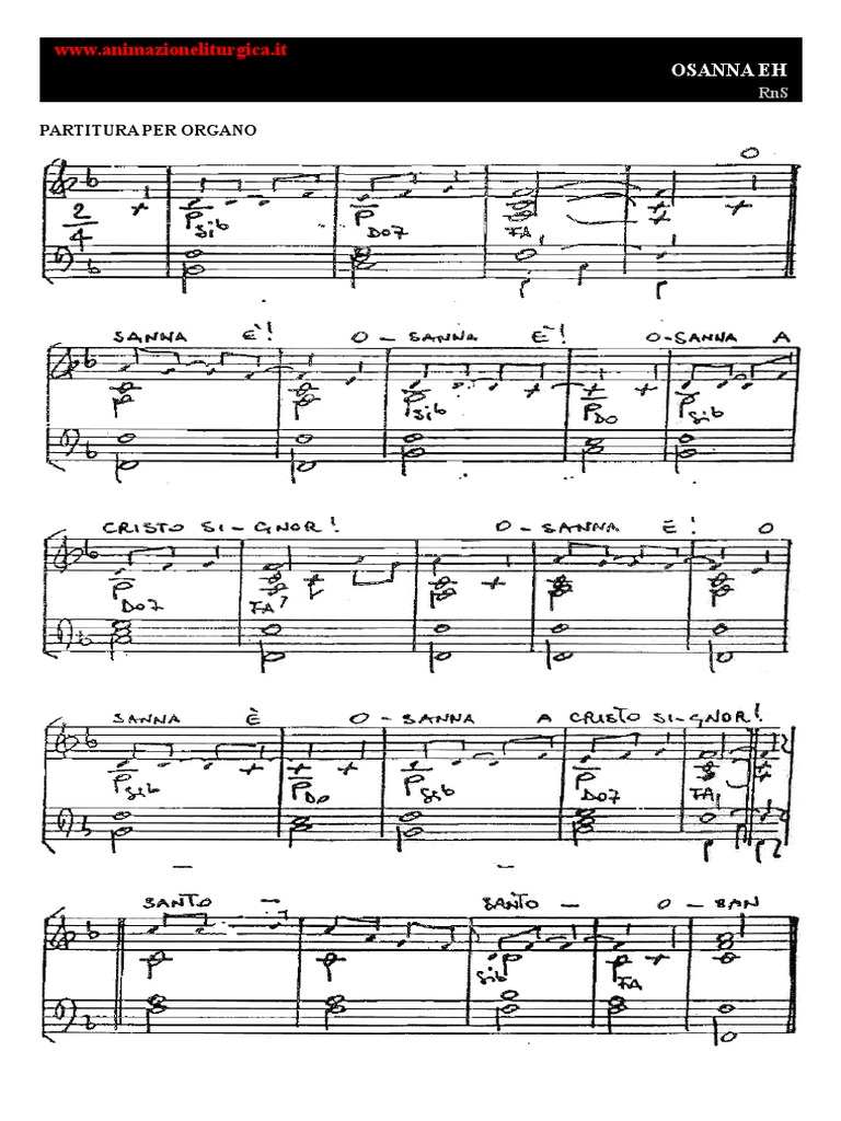Osanna Eh Spartito
