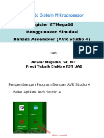 Sistem Mikroprosesor Register ATMega16 Menggunakan Simulasi Bahasa Assembler (AVR Studio 4