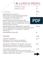 Stereo 8 Lunch Menu 