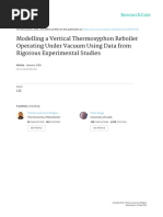 Modelling A Vertical Thermosyphon Reboiler Operating Under Vacuum Using Data From Rigorous Experimental Studies