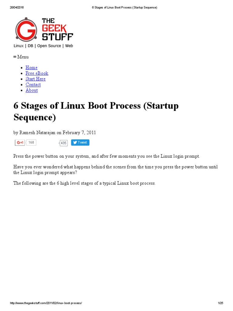 6 Stages of Linux Boot Process (Startup Sequence) | PDF | Booting | Bios