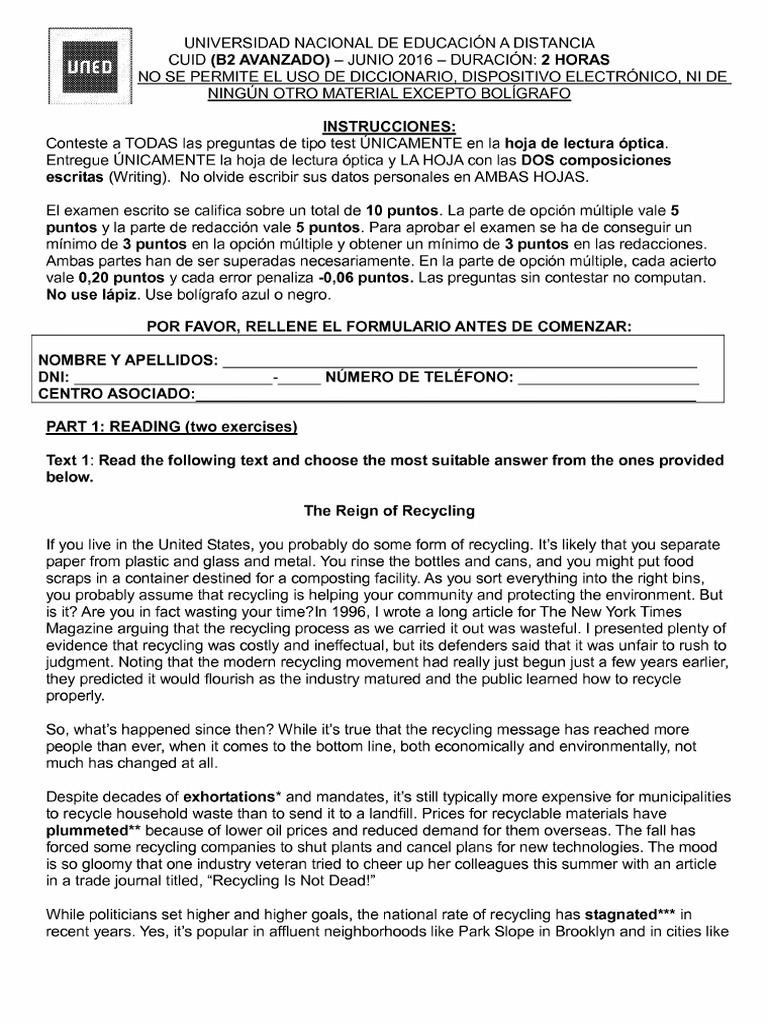 examen b2 ingles uned 2016