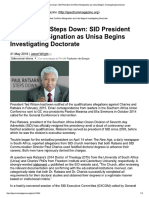 Paul Ratsara Steps Down - SID President ... S Unisa Begins Investigating Doctorate