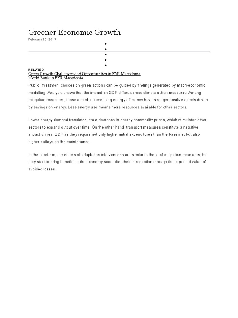 Greener Economic Growth Strategies | PDF | Efficient Energy Use ...