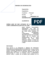 Modelo Demanda de Exoneracion de Alimentos