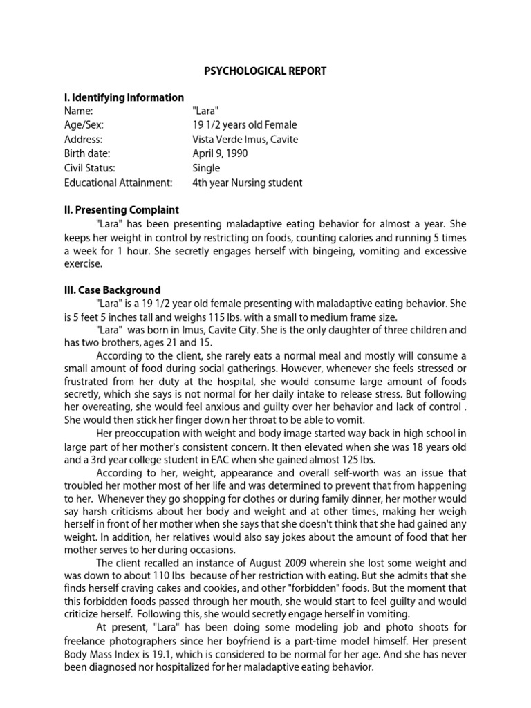 Psychological Report Templates